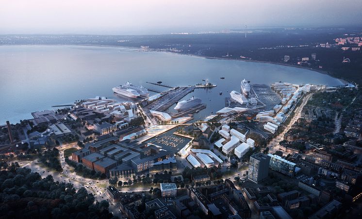 Nya hamnen i Tallinn - kvällsbild