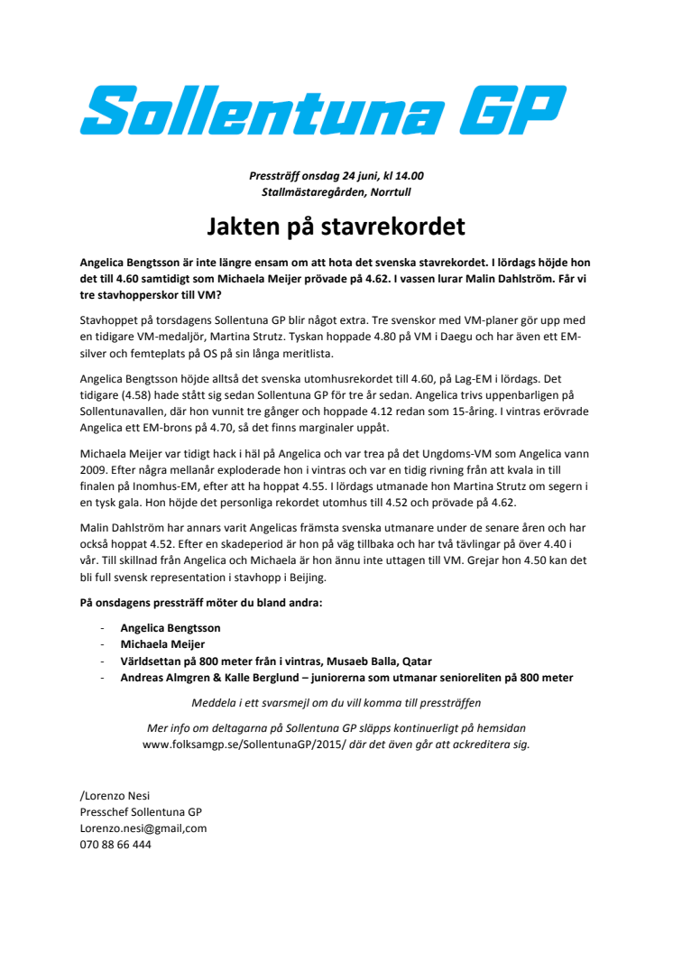 Jakten på stavrekordet - Pressträff