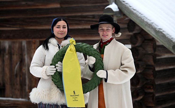 Vasaloppets kranskulla 2023 Alice Larsson och kransmas 2023 Albin Gezelius _ (2)