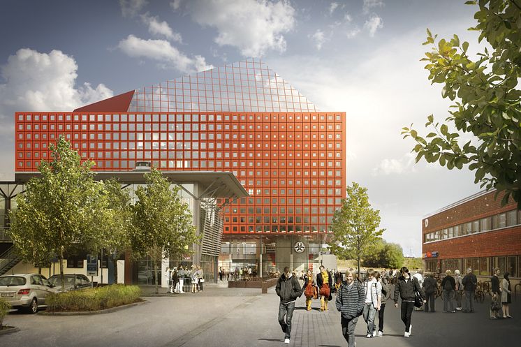 Skiss nya studenthuset (exteriör), Linköpings universitet
