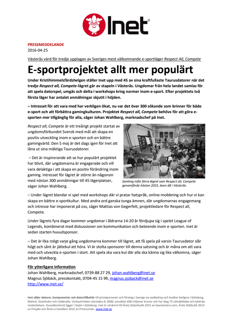 E-sportprojektet allt mer populärt 