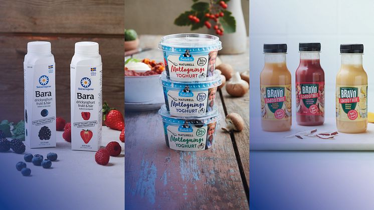 Skånemejerier har stort fokus på förnyelsebara material och har under det senaste året lanserat bland annat drickyoghurt i kartongflaska, yoghurtbägare i träfiber och juiceflaskor gjorda av återvunnen PET.