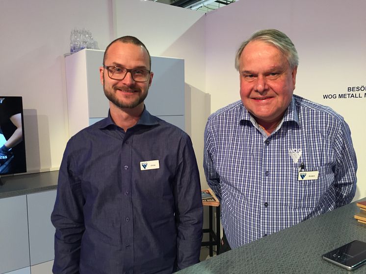 Jonas Ireklint, fabrikschef, och Anders Rittfeldt, marknadschef, från WOG Trä.