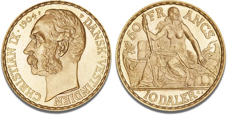 Christian IX, 50 francs / 10 daler 1904