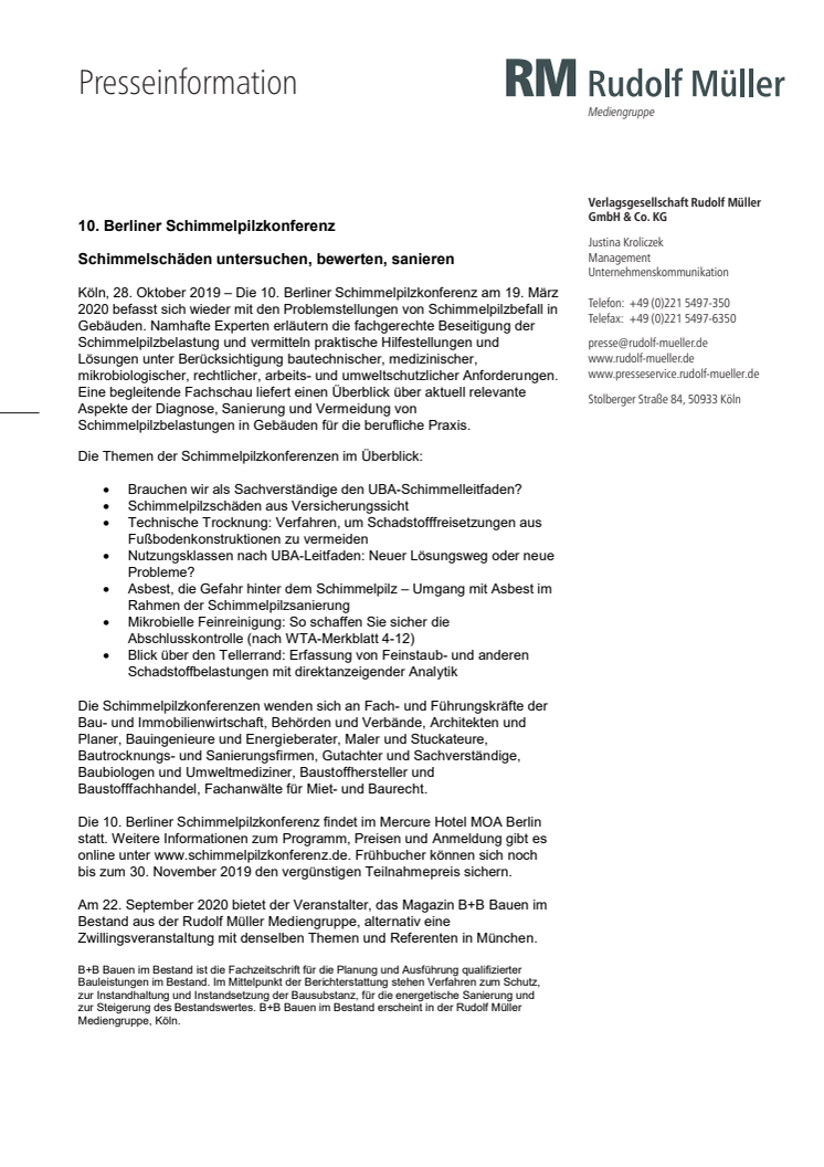 10. Berliner Schimmelpilzkonferenz