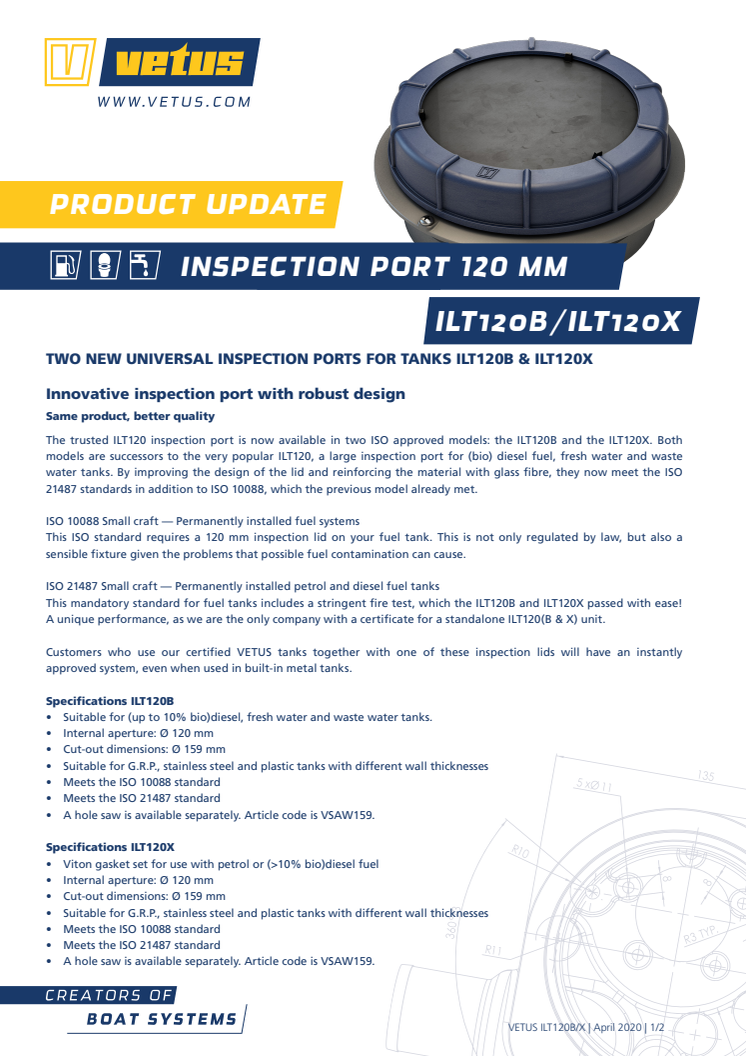 Product Update: VETUS Inspection Port 120mm