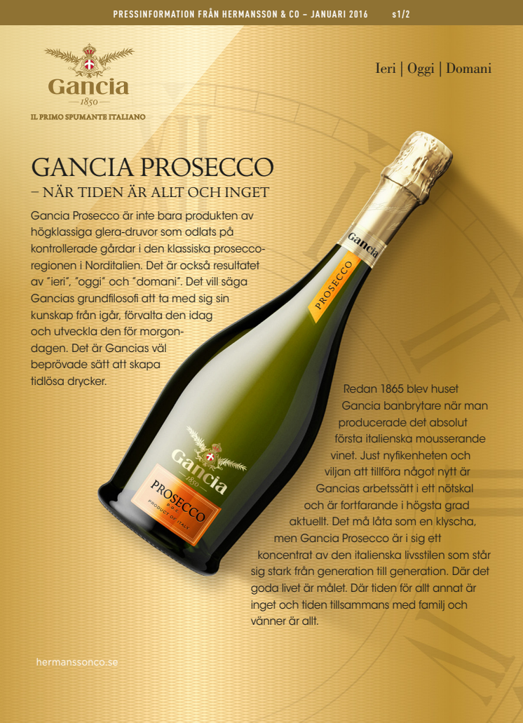 Gancia Prosecco Brut- storsäljare blir nu ännu större!