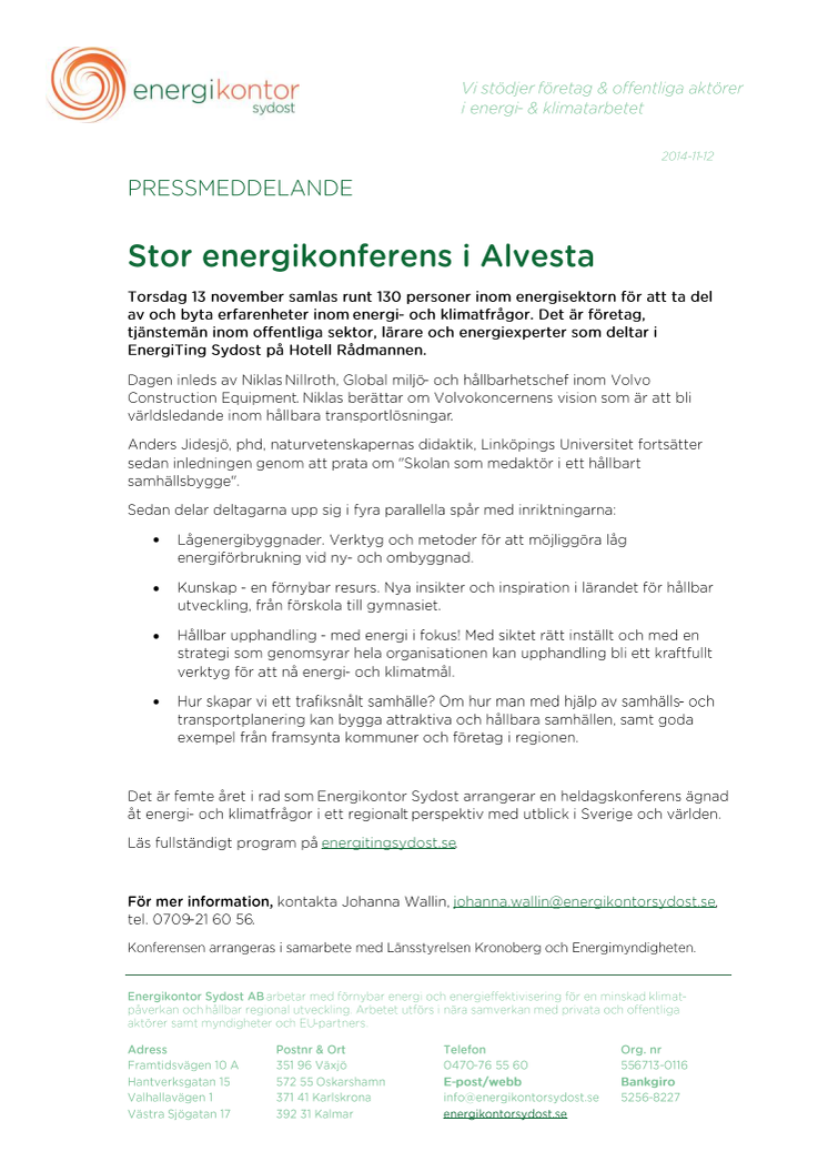 Stor energikonferens i Alvesta