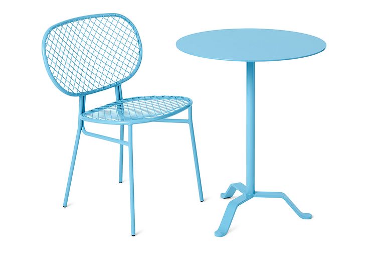Mustasch bord med Wimbledon stol, design Broberg & Ridderstråle