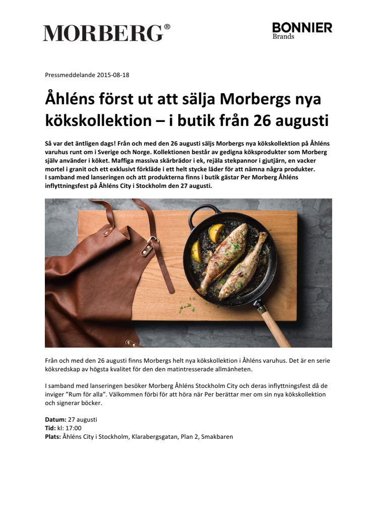 Åhléns först ut att sälja Morbergs nya kökskollektion – i butik från 26 augusti