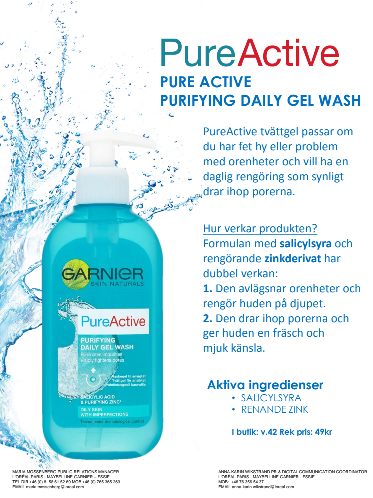 Pure Active Purifying Daily Gel Wash 