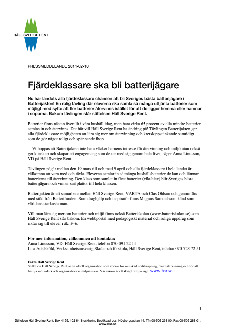 Fjärdeklassare ska bli batterijägare