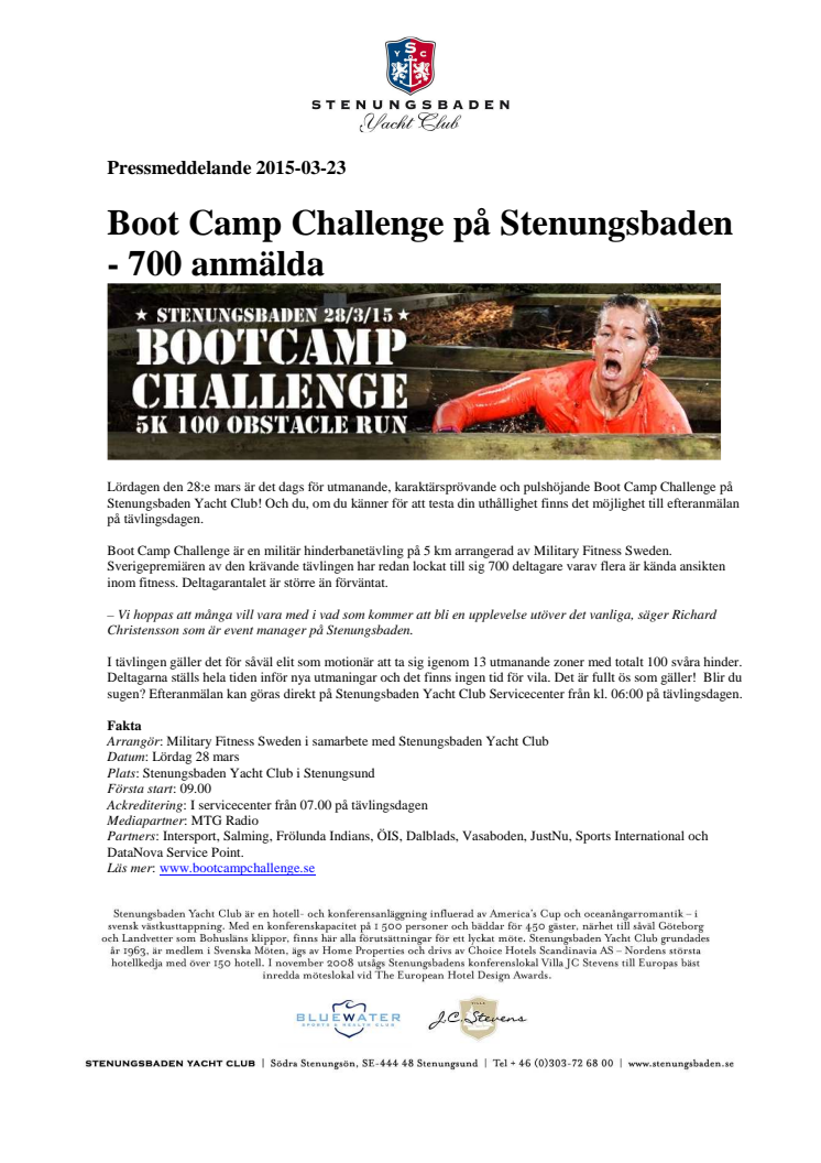 Boot Camp Challenge på Stenungsbaden Yacht Club  - 700 anmälda