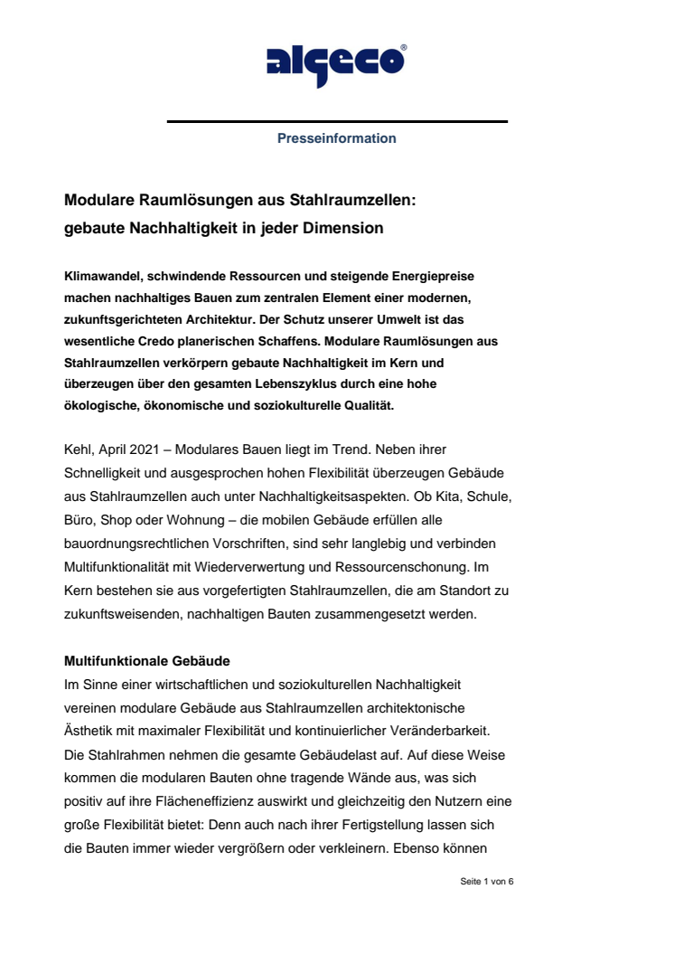 Modulare Raumlösungen aus Stahlraumzellen: gebaute Nachhaltigkeit in jeder Dimension