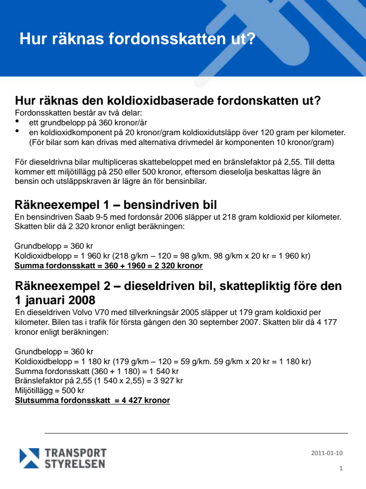 Hur räknas fordonsskatten ut?