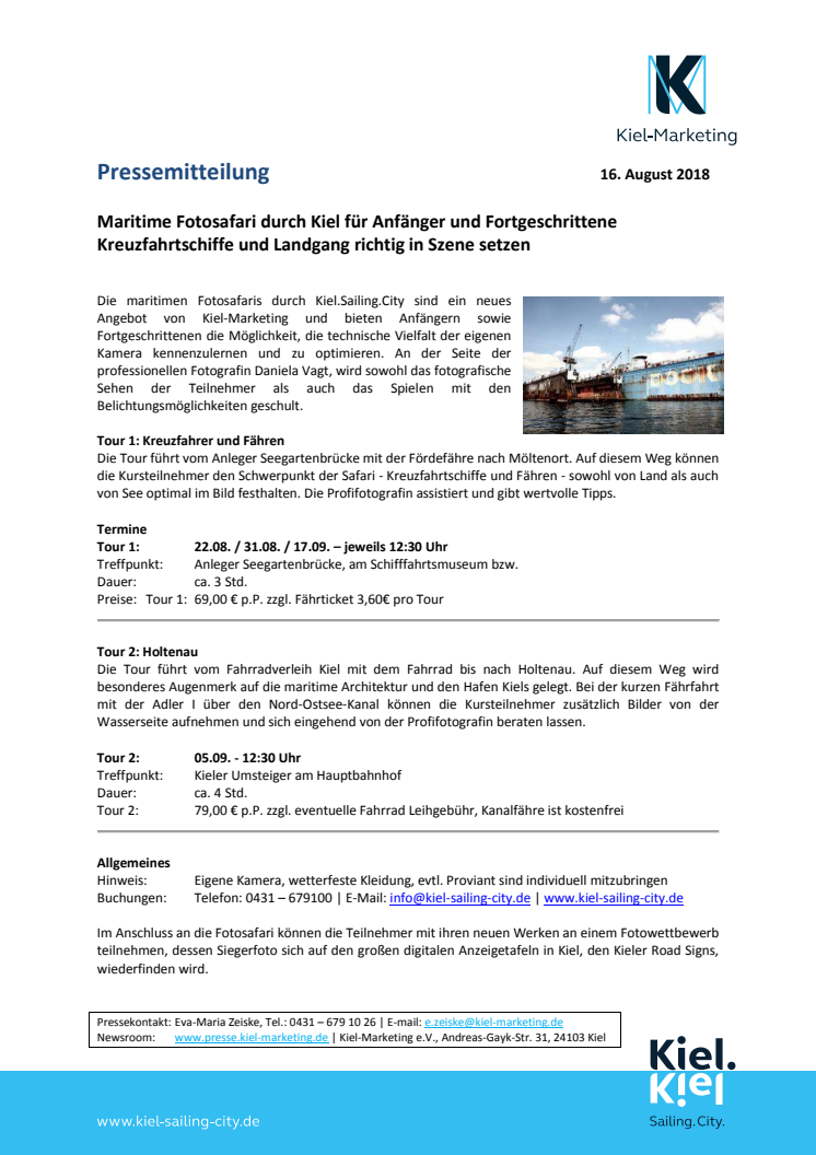 Maritime Fotosafari durch Kiel für Anfänger und Fortgeschrittene