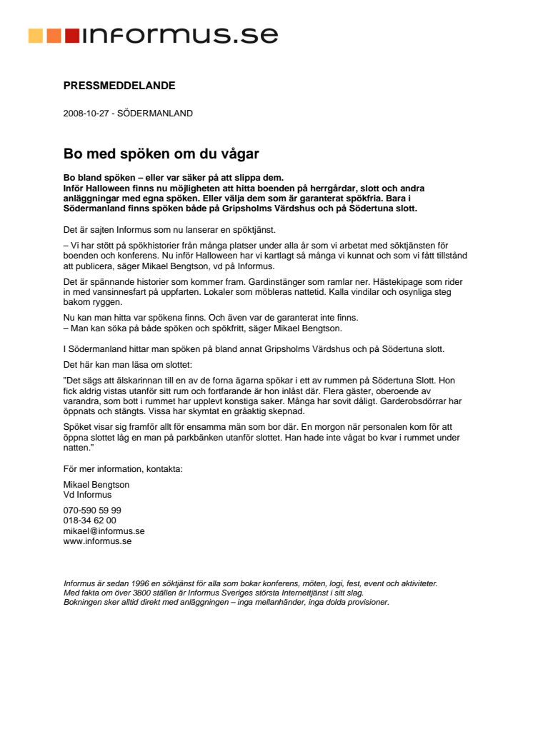 Bo med spöken om du vågar (Södermanland)