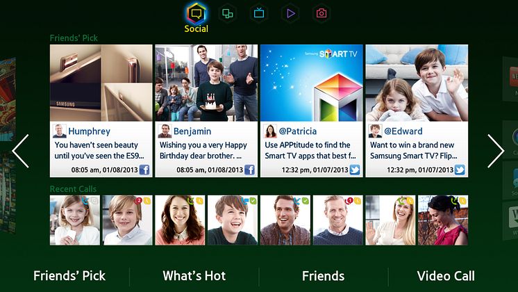 Samsung smart hub - social media