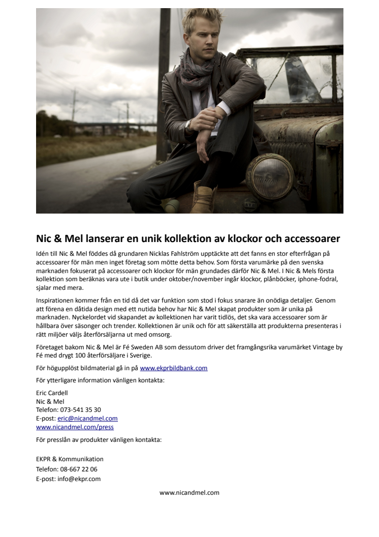 Nic & Mel lanserar en unik kollektion av klockor och accessoarer