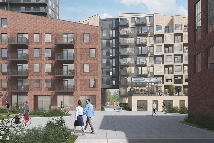 Ett nytt område planeras i Kopparlunden. Illustration: Dreem Arkitekter 