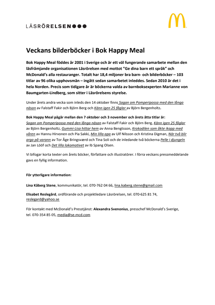  Veckans bilderböcker i Bok Happy Meal