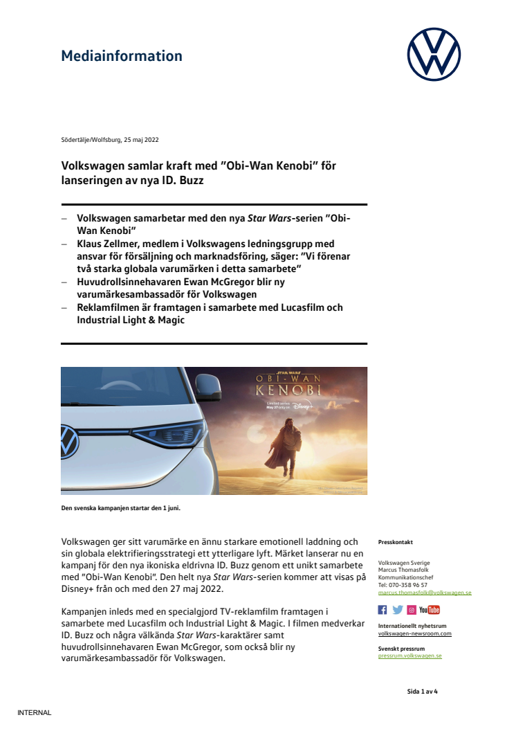 Volkswagen samlar kraft med ”Obi-Wan Kenobi” för lanseringen av nya ID. Buzz.pdf