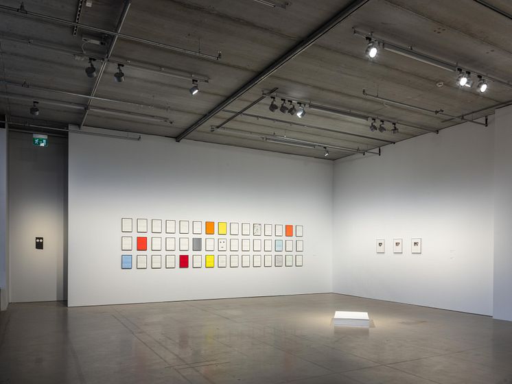 Peter Liversidge, Working Title II, installationsvy Bonniers Konsthall, Stockholm, 2018.