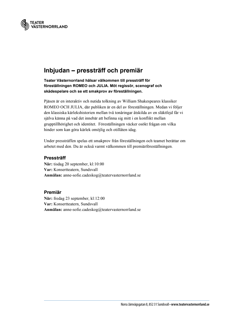 Inbjudan – pressträff och premiär 