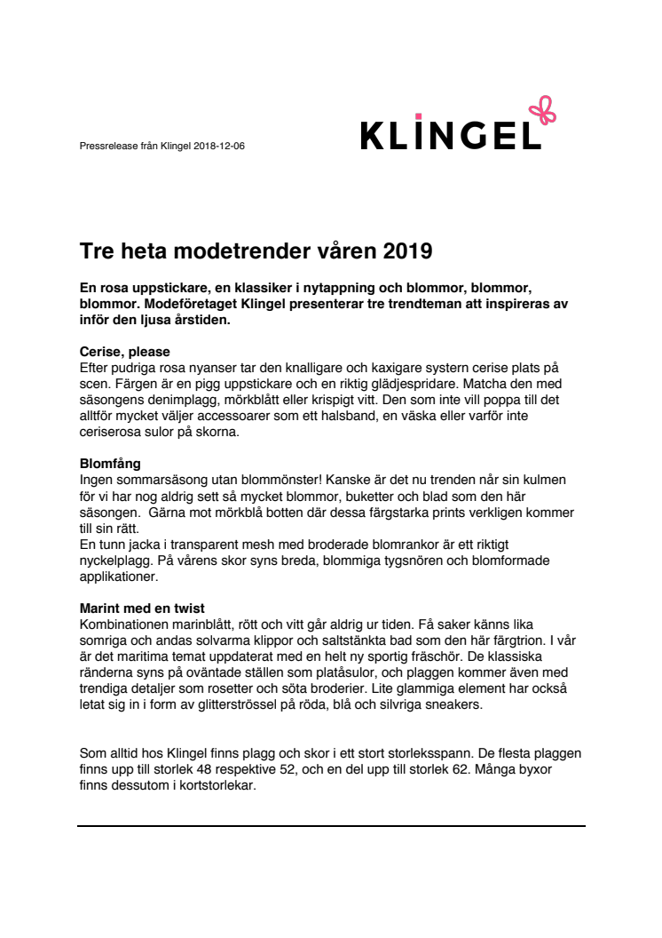 Tre heta modetrender våren 2019