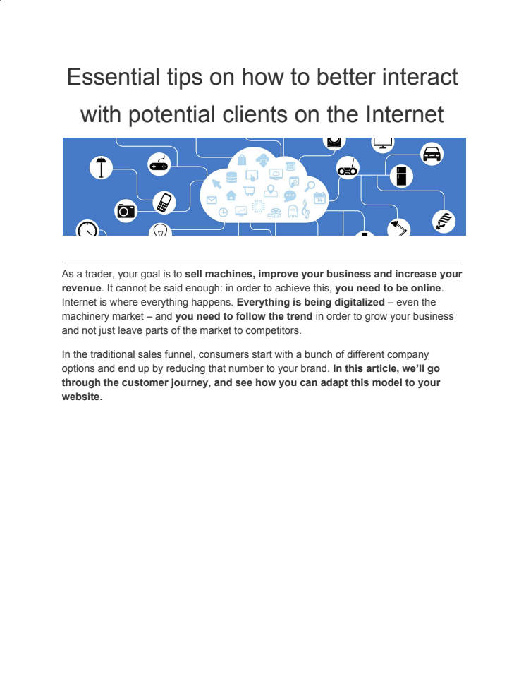 Essential tips on how to better interact with potential clients on the Internet