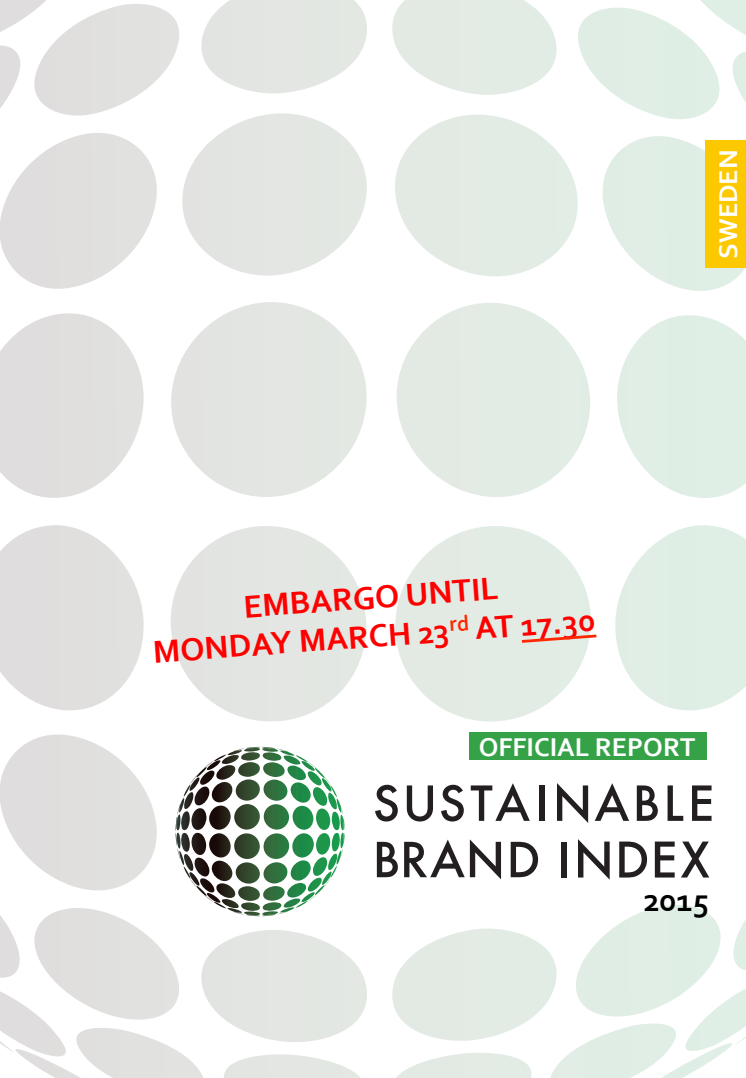 Sustainable Brand Index 2015- Official report Sweden in English