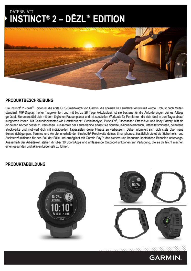 Datenblatt Garmin INSTINCT 2 - DEZL EDITION