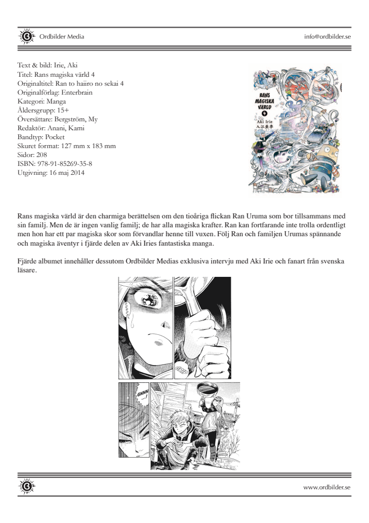 Rans magisk värld 4 - Aki Irie - utkommer 16 maj (manga)
