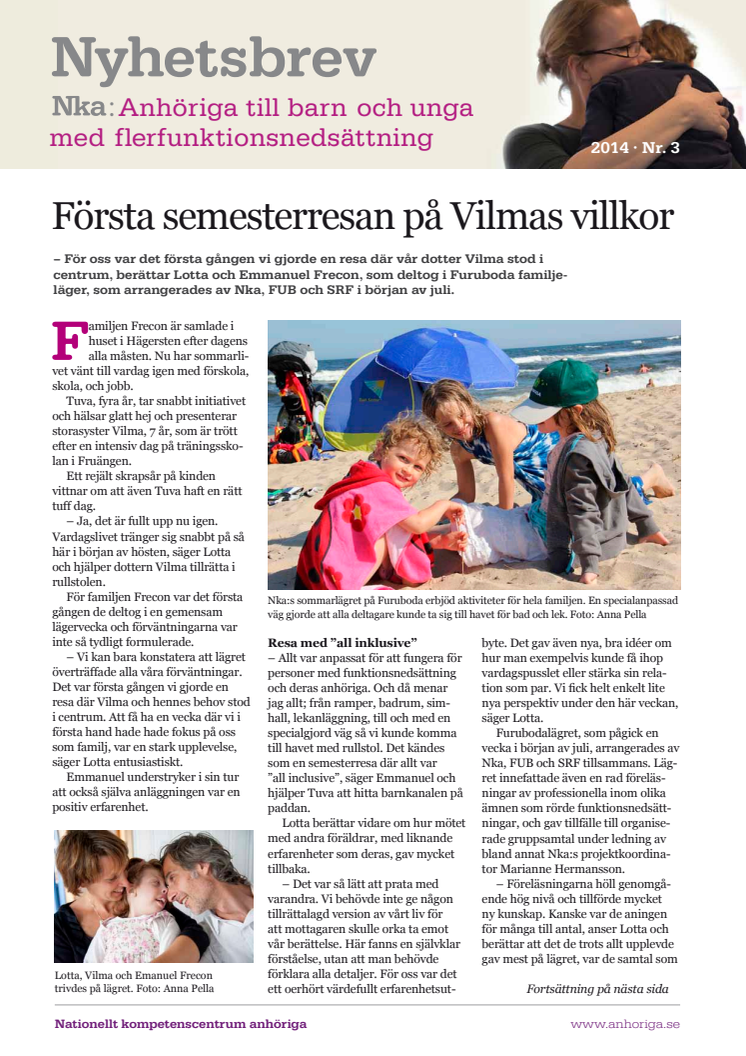 Nyhetsbrev nr 3, 2014 - Flerfunktionsnedsättning