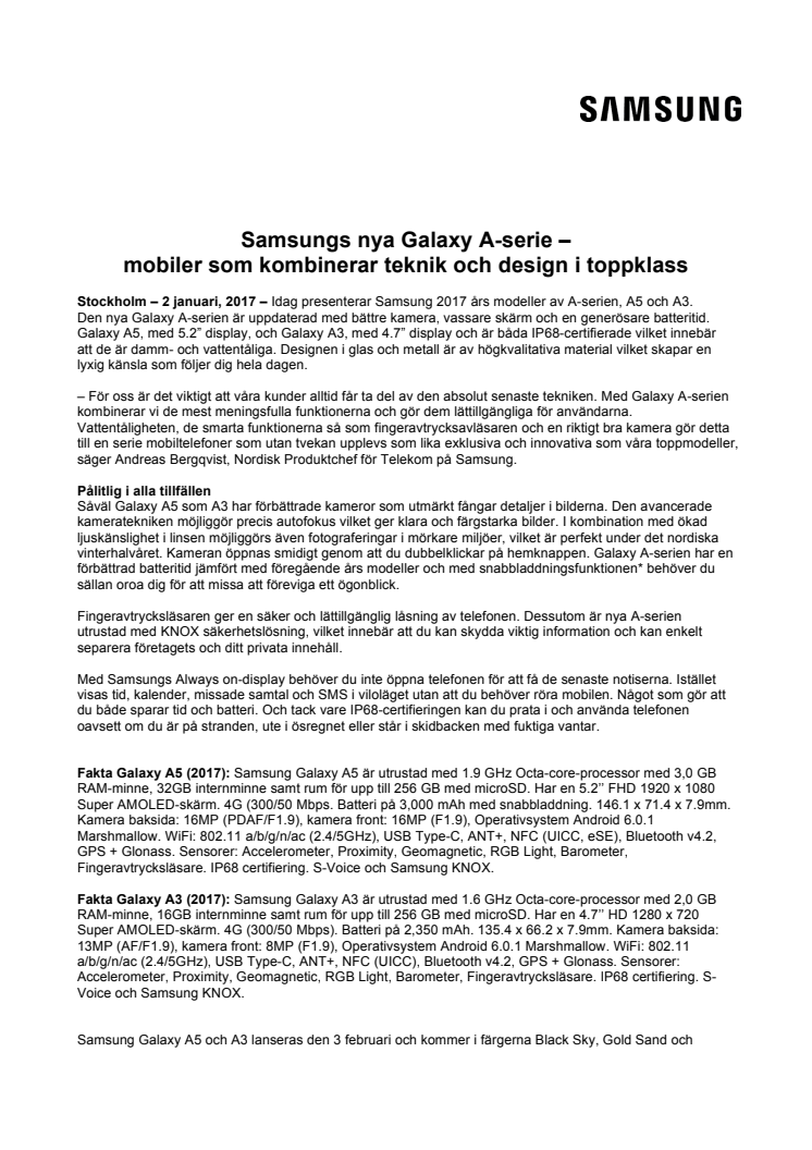 Samsungs nya Galaxy A-serie – mobiler som kombinerar teknik och design i toppklass 