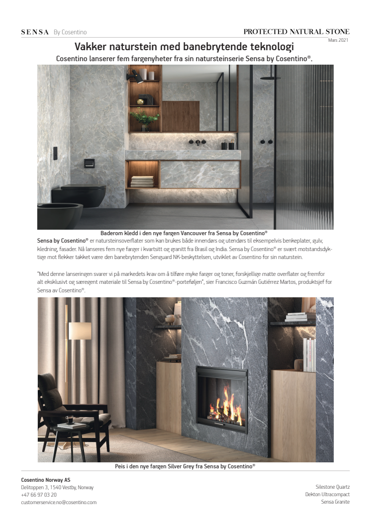 Sensa by Cosentino nyheter