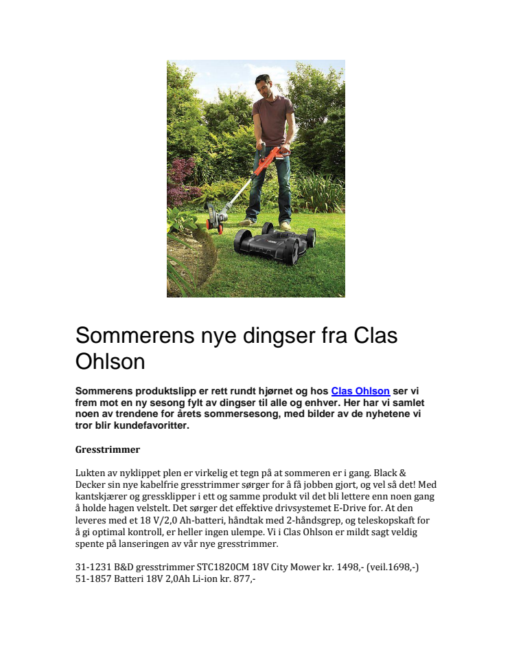 Sommerens nye dingser fra Clas Ohlson!