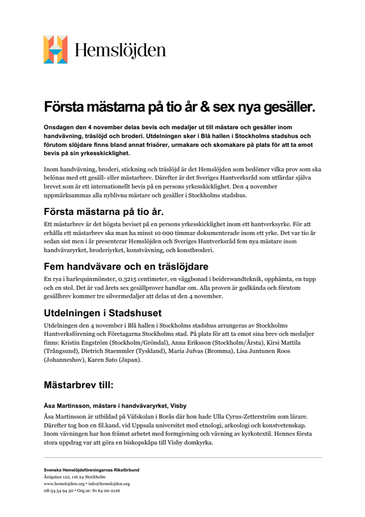 Första mästarna på tio år och sex nya gesäller
