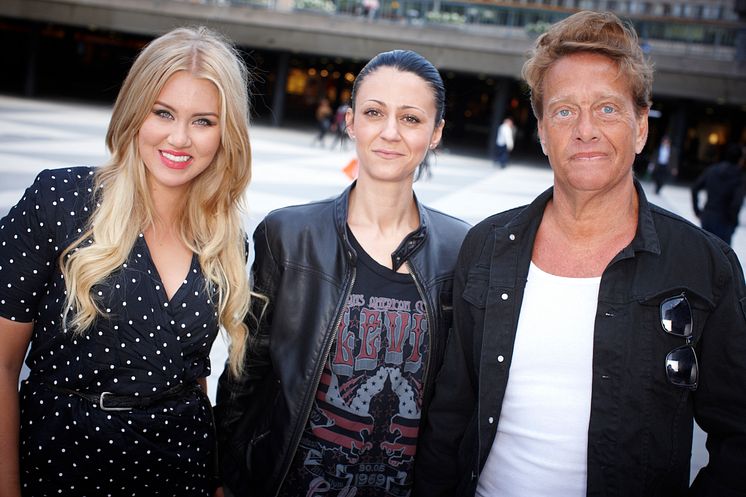 Björn Ranelid, Nanny Marianovic och Isabella Löwengrip i Pepsi Refresh-jury
