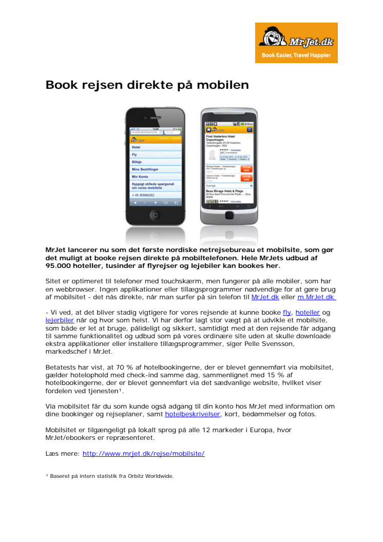 Book rejsen direkte på mobilen