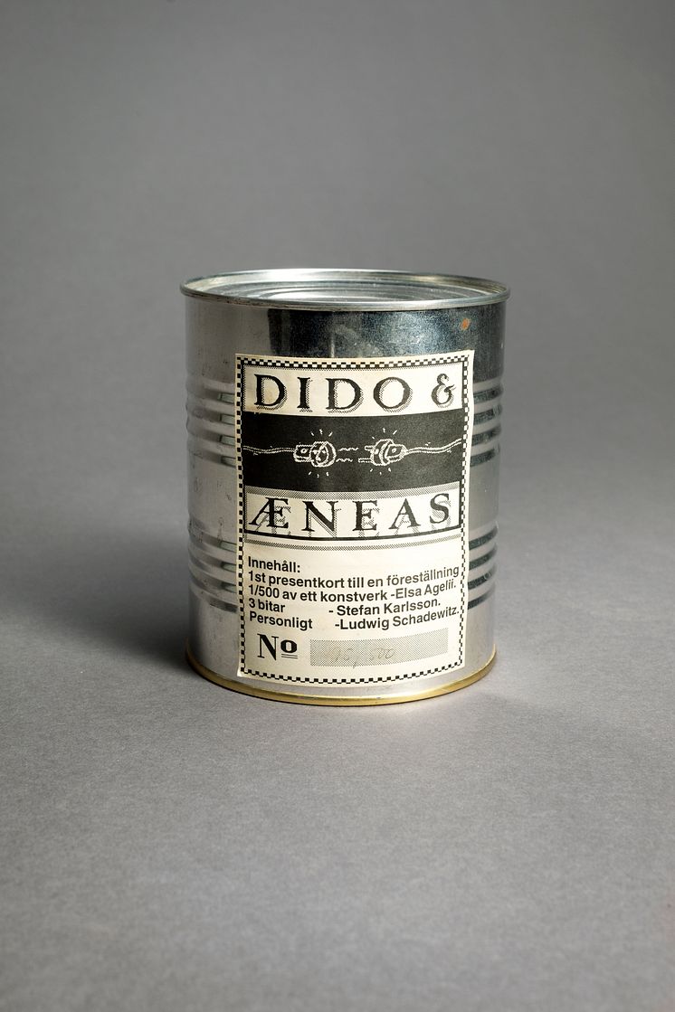 Presentkort på konserv, Dido & Æneas, Utomjordiska BarockBolaget, 1992. Göteborgs stadsmuseum. 