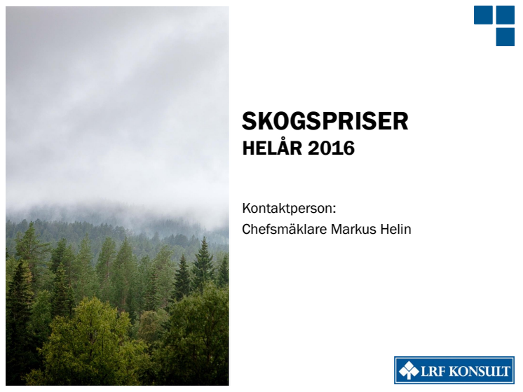 Rapport Skogsmarkspriserna 2016