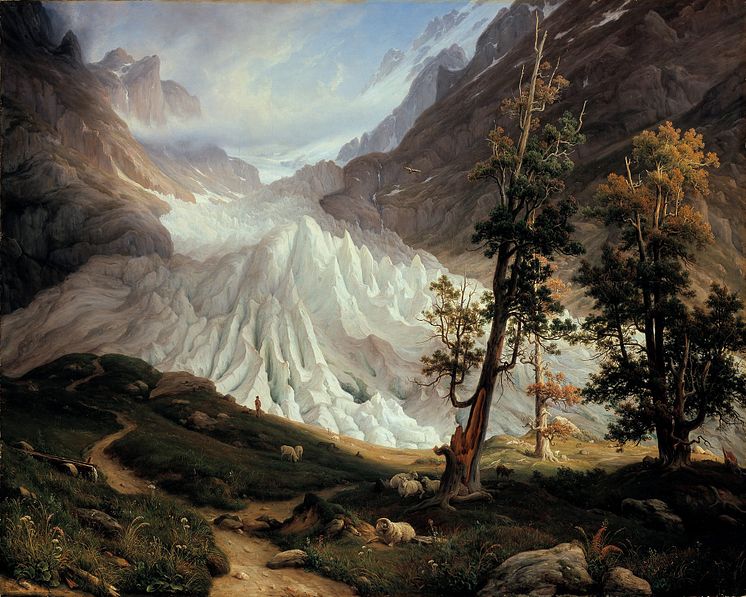 Livets dans. Thomas Fearnley, Grindelwaldgletscheren, 1838