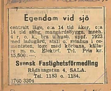 Egendom vid sjo