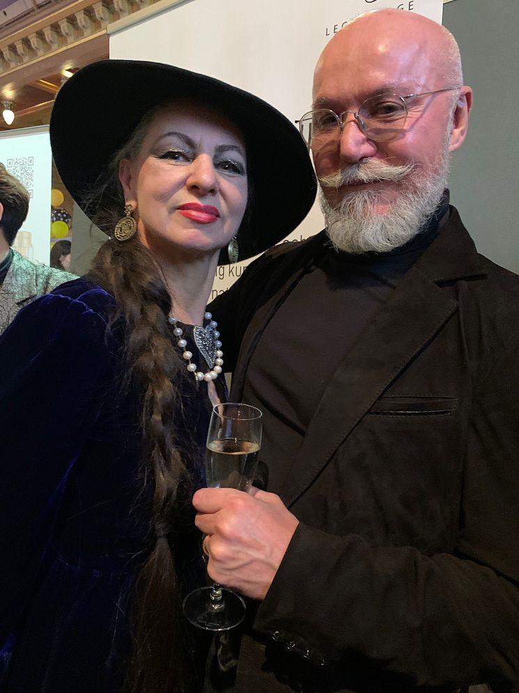 Her Majesty the Queen's hairdresser Peter Hägelstam with friend Eva Saric