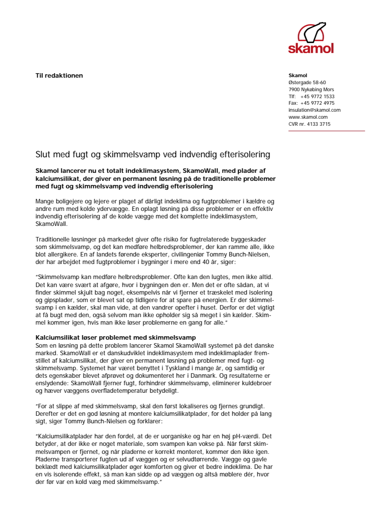 Slut med fugt og skimmelsvamp ved indvendig efterisolering