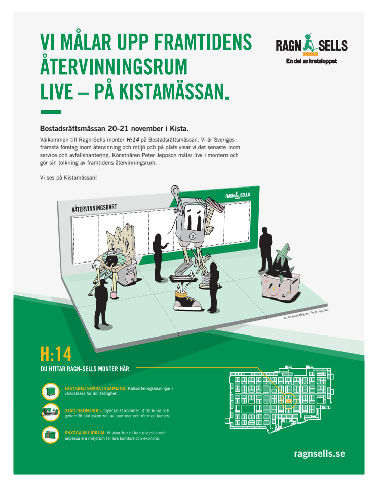 Vi målar upp framtidens återvinningsrum live - på Kistamässan