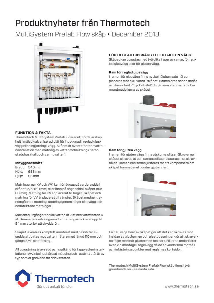 Produktnyhet December 2013 - MultiSystem Prefab Flow skåp