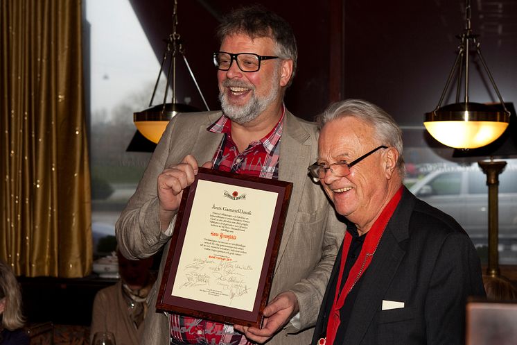 Christer Borg tillsammans med vinnaren av årets Gammeldansk, Hans Rosenfeldt