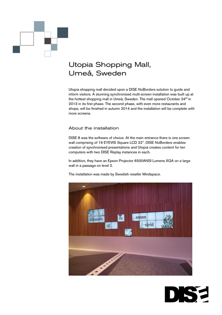 Mindspace Group utsedda av DISE till leverantör av årets Digital Signage lösning